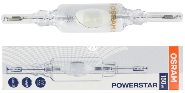 OSRAM Powerstar HQI 150 (Daylight) - Żarnik (lampa) metahalogenkowa 5450K o ciepłej barwie dziennej, trzonek RX7S