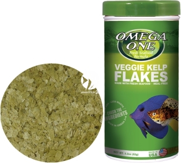 OMEGA ONE Veggie Kelp Flakes (91321) - Pokarm w płatkach dla ryb roślinożernych