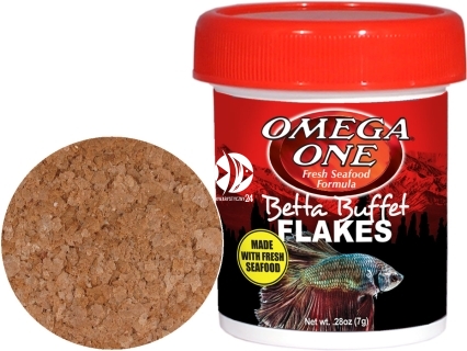 OMEGA ONE Betta Flakes 7g (01171) - Pokarm w płatkach dla bojowników