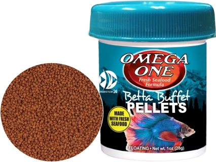 OMEGA ONE Betta Pellets 28g (02371) - Pływający pokarm granulowany dla bojowników