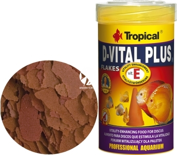 TROPICAL D-Vital Plus - Witalizujący pokarm płatkowany dla paletek, z witaminą E