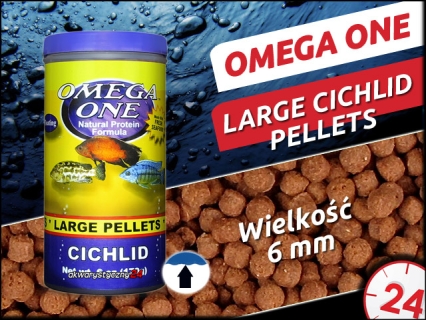 OMEGA ONE Large Cichlid Pellets (04431) - Pływający pokarm granulowany dla pielęgnic