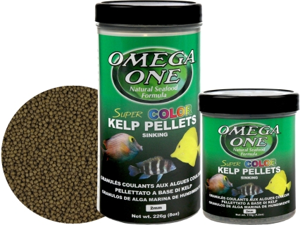 OMEGA ONE Super Kelp Pellets Small - Pływający pokarm wybarwiający w granulacie dla ryb roślinożernych