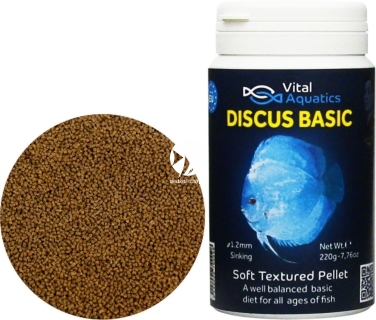 VITAL AQUATICS (Termin: 31.12.2021) Discus Basic 220g - Tonący pokarm w granulkach dla paletek