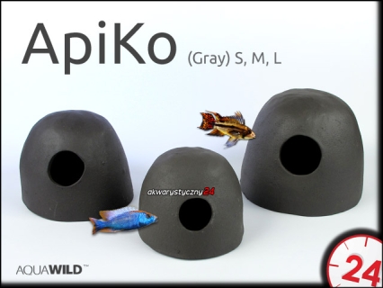 AQUAWILD ApiKo (Gray) (CKG0D0) - Ceramiczny kokos dla pielęgniczek i mniejszych pielęgnic