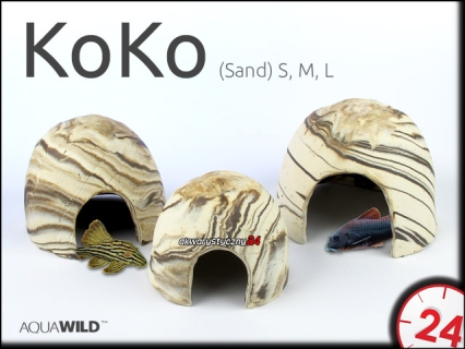 AQUAWILD KoKo (Sand) (CKS0MU) - Ceramiczny kokos dla większych pielęgnic, sumów, zbrojników