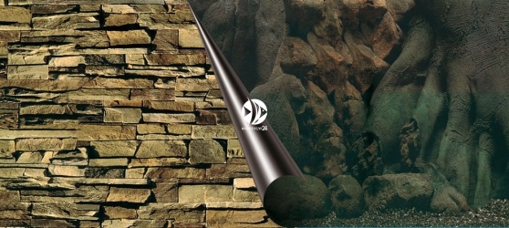 AQUA DELLA Tło dwustronne Tree + Rock (241-108994) - Fototapeta do przyklejenia na tylną szybę akwarium.