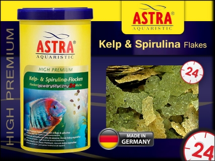 HIGH PREMIUM Kelp & Spirulina Flakes (281-100018) - Pokarm super premium dla wszystkich ryb ozdobnych, zwłaszcza roślinożernych.