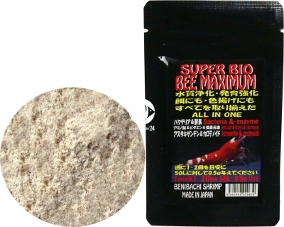 BENIBACHI Super Bio Bee Maximum 20g (d7BENISBMAX20) - Bakterie, pokarm, stymulator kolorów, oczyszczacz wody do krewetkarium