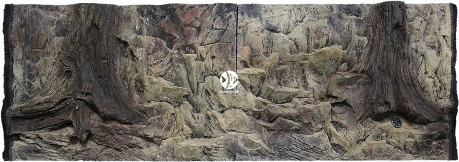 ATG Tło Standard (ST50x30) - Tło uniwersalne do akwarium, zawiera motywy skał i korzeni