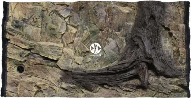 Tło Standard (ST50x30) - Tło uniwersalne do akwarium, zawiera motywy skał i korzeni