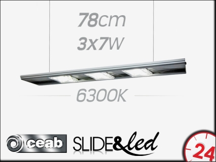 CEAB SLIDE&Led 6300K 3x7W 78cm (SLD80) - Energooszczędne, modułowe oświetlenie Led do akwarium słodkowodnego.