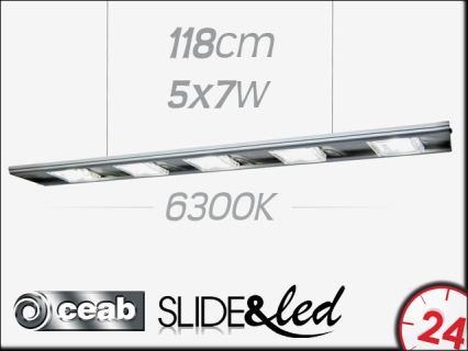 CEAB SLIDE&Led 6300K 5x7W 118cm (SLD120) - Energooszczędne, modułowe oświetlenie Led do akwarium słodkowodnego.