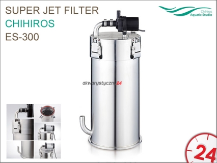 CHIHIROS Super Jet Filter ES-300 - Filtr kubełkowy ze stali nierdzewnej do akwarium 30-60cm długości