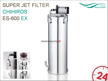 CHIHIROS Super Jet Filter ES-600EX (329-66002) - Filtr kubełkowy ze stali nierdzewnej do akwarium 60-120cm długości