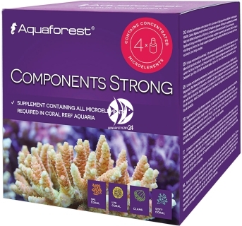 AQUAFOREST Components Strong 4x75ml (106004) - Skoncentrowane mikroelementy do stosowania w akwariach rafowych.