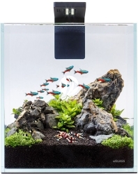 AQUALIGHTER Nano Set 10L (7142) - Zestaw akwariowy ze szkła OPTI-WHITE z oświetleniem