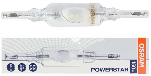 OSRAM Powerstar HQI 150 (Cool Daylight) - Żarnik (lampa) metahalogenkowa 6500K o zimnej barwie dziennej, trzonek RX7S,