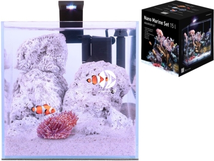 AQUALIGHTER Nano Marine Set 15l (7143) - Zestaw akwariowy ze szkła OPTI-WHITE z oświetleniem i filtrem