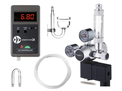 TECHNIKA CO2 Zestaw CO2 do akwarium 3202-BB-K - Zestaw CO2 z reduktorem Chihiros 5w1 i komputerem sterującym pH Azoo