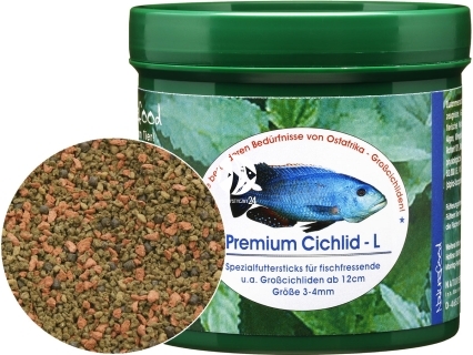 NATUREFOOD Premium Cichlid (37110) - Wolno tonący pokarm dla afrykańskich pielęgnic wszystkożernych i mięsożernych.