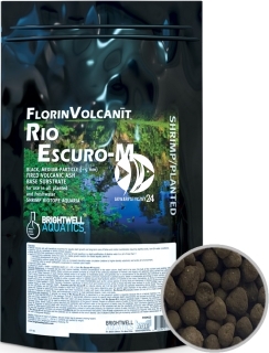 BRIGHTWELL AQUATICS FlorinVolcanit Rio Escuro-M (FVEM15) - Czarne, średnioziarniste (ok. 5mm) podłoże bazowe z wypalanego popiołu wulkanicznego.