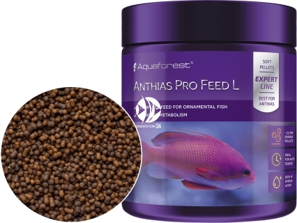 AQUAFOREST Anthias Pro Feed L 120g - Tonący pokarm granulowany dla morskich ryb ozdobnych, m.in. Anthiasów oraz innych morskich ryb mięsożernych