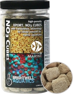 BRIGHTWELL AQUATICS Xport NO3 Cubes (XPCubeN1000) - Ultraporowate, biologiczne medium filtracyjne w kształcie kostek wzbogacone o siarkę elementarną.