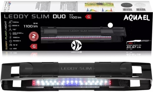AQUAEL Leddy Slim Duo Sunny Plant&Night (124218) - Oświetlenie LED do akwarium słodkowodnego, światło dzienne dla roślin