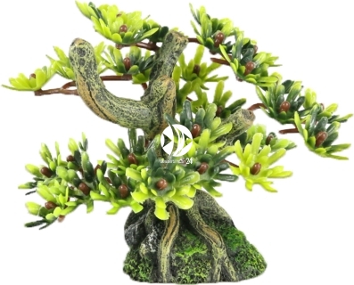 AQUA DELLA Bonsai Mini Sort C (234-420881) - Ręcznie malowany drzewo bonsai z liśćmi do akwarium 9,5cm