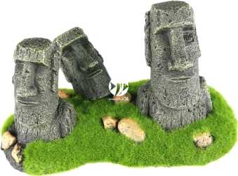 AQUA DELLA Moai (234-444375) - Ozdoba przedstawiająca 3 posągi z Wyspy Wielkanocnej do akwarium