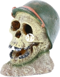 AQUA DELLA Soldier Skull (234-430064) - Dekoracja, czaszka żołnierza w hełmie do akwarium