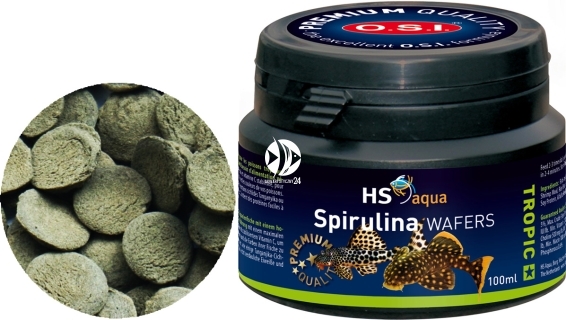 O.S.I. Spirulina Wafers (0030190) - Wolno tonący pokarm (spirulina) dla glonojadów, sumików, itp