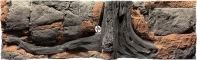 Back To Nature Amazonas (03000007) - Tło strukturalne z motywami drewna i skał do akwarium 200x60cm