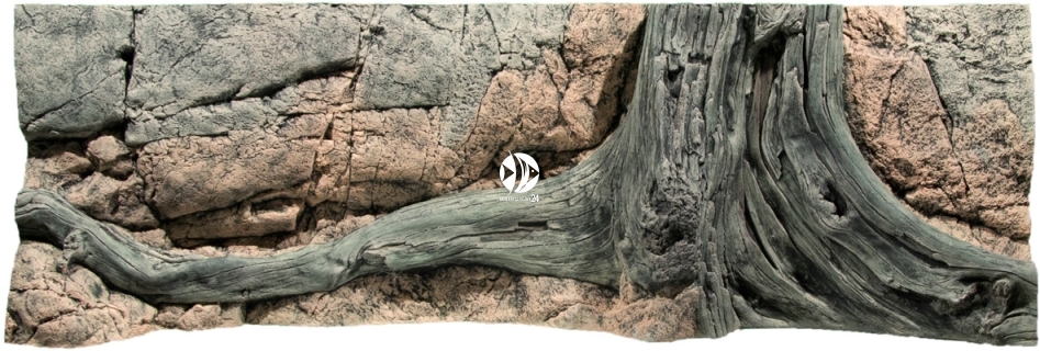 Back To Nature Amazonas (03000007) - Tło strukturalne z motywami drewna i skał do akwarium