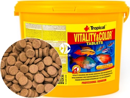 TROPICAL Vitality & Color Tablets - Wysokobiałkowy, wybarwiający pokarm w postaci samoprzylepnych tabletek z astaksantyną