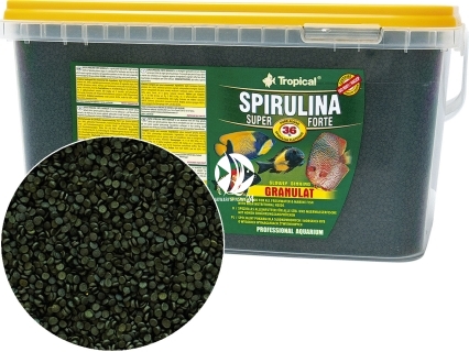 TROPICAL Spirulina Super Forte Granulat - Roślinny pokarm w postaci tonącego granulatu z wysoką zawartością spiruliny (36%)