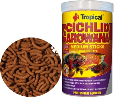 TROPICAL Cichlid & Arowana Sticks - Wybarwiające pałeczki z astaksantyną dla średnich pielęgnic i młodych arowan