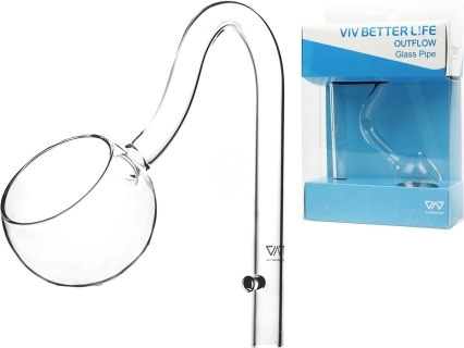 VIV Wylot szklany Peony 10mm (100-15) - Rurka szklana pasująca na węże 9/12mm