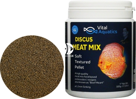 VITAL AQUATICS (Termin: 31.12.2021) Discus Meat Mix 500g - Tonący pokarm zawierający mięso dla paletek