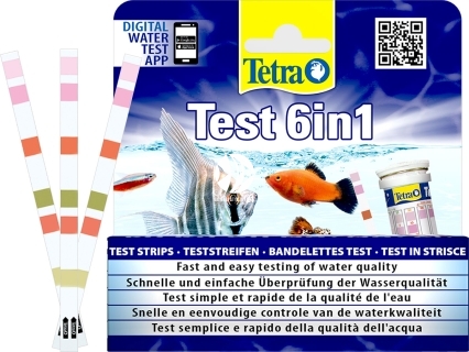 TETRA Test 6in1 25 szt. (T175488) - Zestaw 25 testów paskowych do akwarium słodkowodnego.