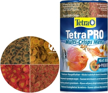 TETRA TetraPro Multi-Crisps Menu 250 ml (T197077) - 4 pokarmy TetraPro w jednym opakowaniu z wygodnym dozownikiem.