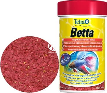 TETRA Betta 100ml (T198913) - Pokarm podstawowy w płatkach dla bojowników i ryb labiryntowych.