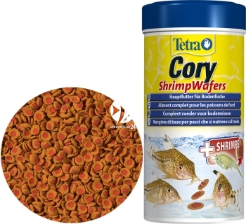 TETRA Cory Shrimp Wafers (T257399) - Zbilansowany 2-kolorowy pokarm w krążkach dla ryb dennych.