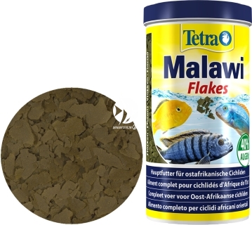 TETRA Malawi Flakes (T271388) - Pokarm płatkowany dla ryb akwariowych z biotopu Malawi np. mbuna.