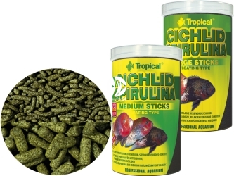 TROPICAL Cichlid Spirulina Sticks - Pływające pałeczki roślinne ze spiruliną dla średnich pielęgnic