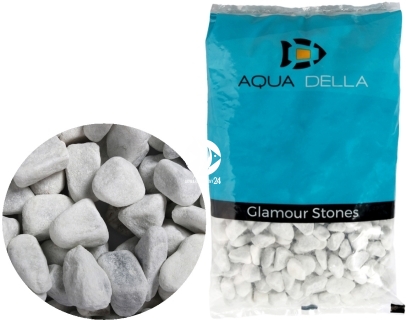 AQUA DELLA Gravel Carrara White (257-447581) - Biały żwir ozdobny o dużej granulacji (12-16mm).