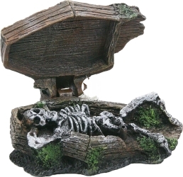 AQUA DELLA Coffin Skeleton (234-108017) - Trumna ze szkieletem, dekoracja do akwarium
