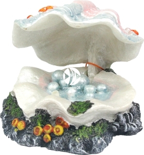 AQUA DELLA Shell-S (234-108154) - Muszla z perłami + kamień napowietrzający, dekoracja do akwarium