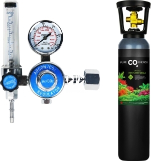 Zestaw - Butla CO2 8L z Reduktorem - Zawiera: butla CO2 8L, reduktor z rotametrem